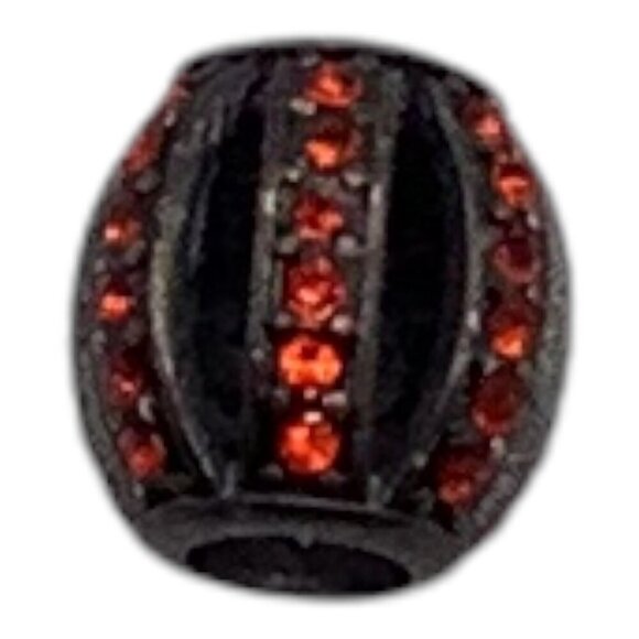 European Style Spacer Bead With Red Rhinestones For Bracelets Unisex Black - Picture 3 of 6